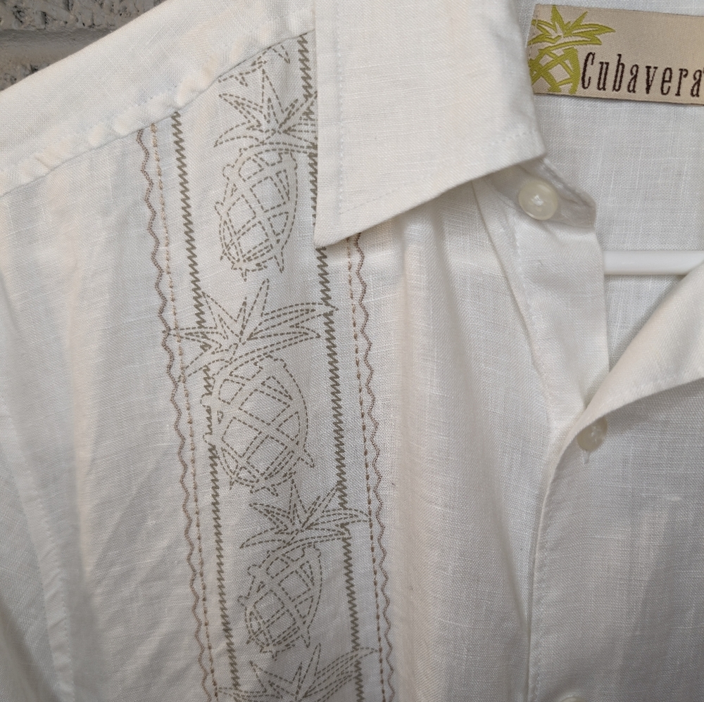 Cubavera linen embroidered Island shirt